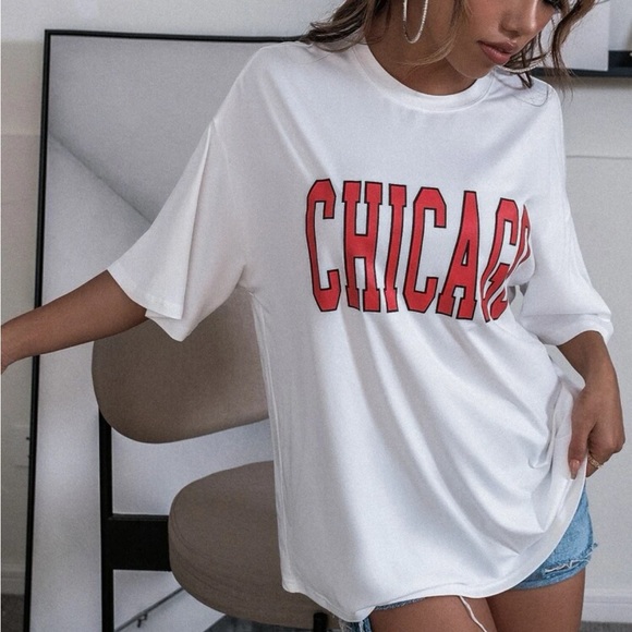 Letter Graphic Drop Shoulder Longline Tee - Picture 6 of 12